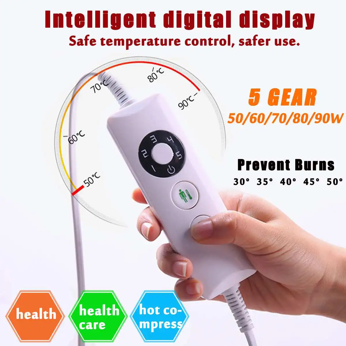 

220V Electric Heated Pad Heat Mat Heating Blanket Warming Bed Carpet Feet Cushion Neck Back Shoulder Pain Relief Body Home Offic