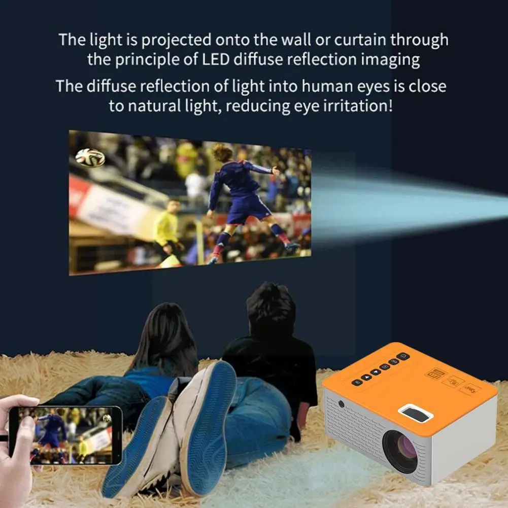 

Portable Mini Mobile Phone Projector WiFi for Android Home Cinema For 1080P Video Proyector LED Phone Video Beamer For Kids W5Z1