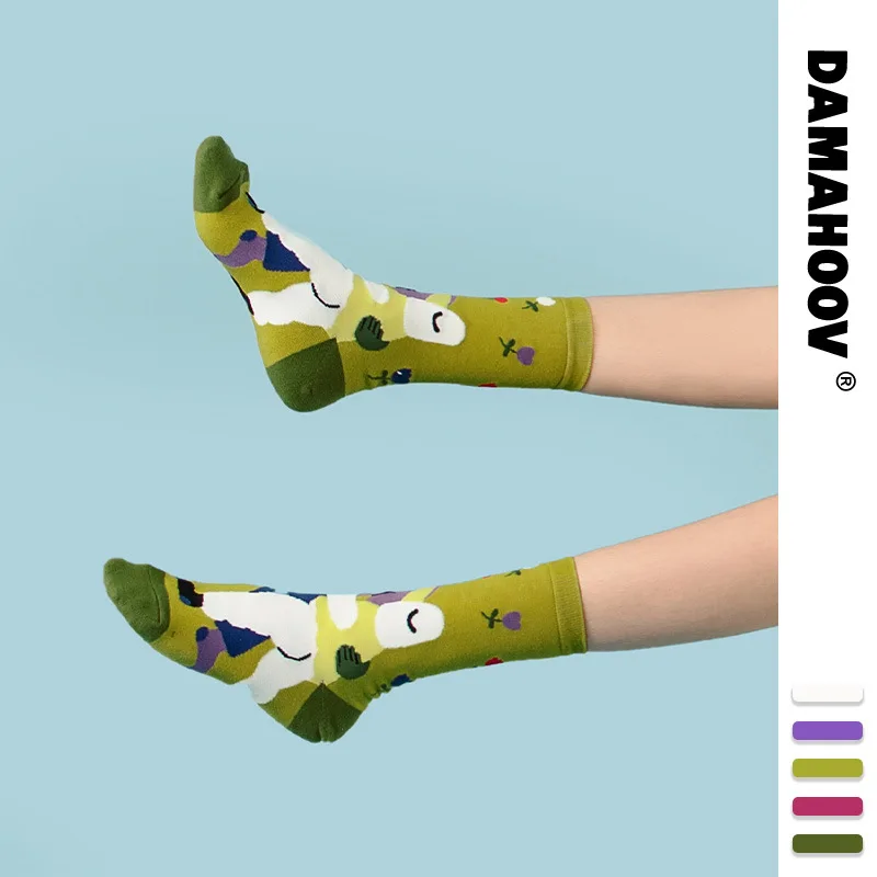 2019 женские игривые жаккардовые носки хлопковые короткие Носки с рисунком