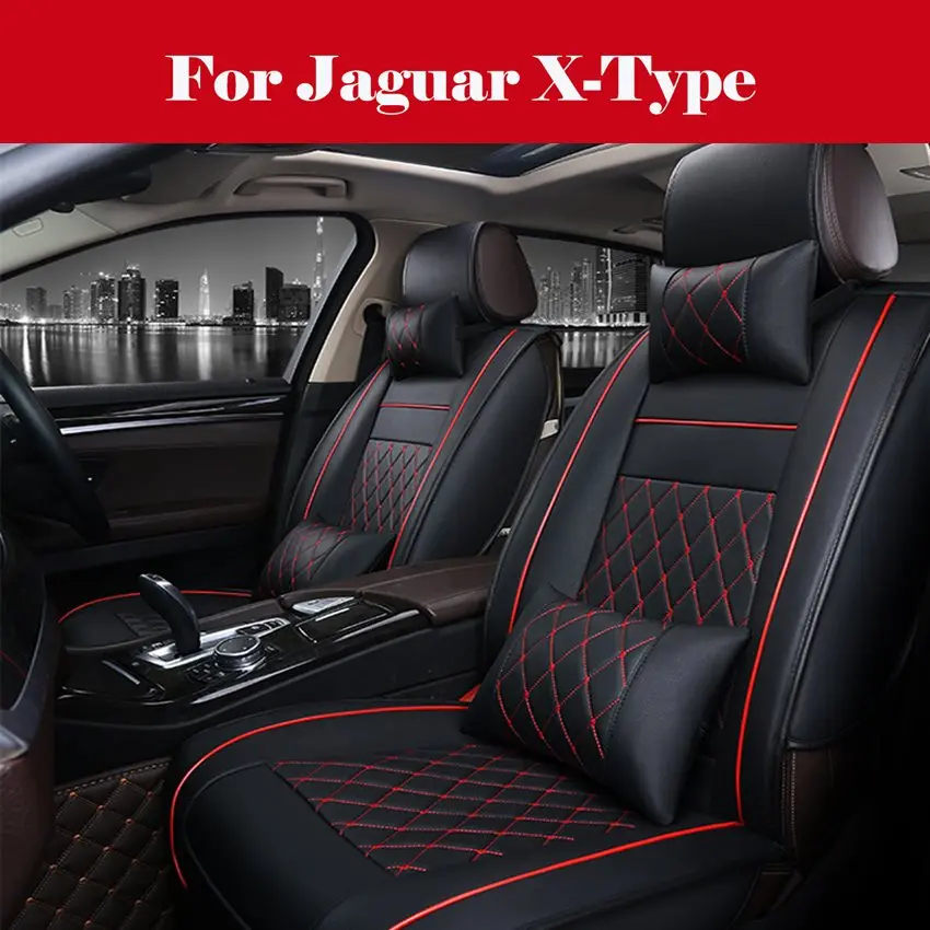 

Luxury 5-Seats Car Seat Cover PU Leather Front&Rear SUV Cushion Set car styling For Jaguar X-Type