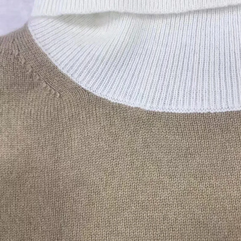 Свитер с высоким воротом Женский пуловер Высокоэластичный вязаный тонкий