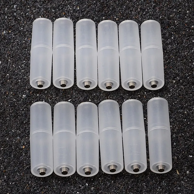 

12pcs AAA to AA Size Plastic Cell Battery Converter Adapter Batteries Holder Transparent Case Switcher for Battery Case Box