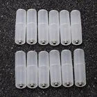 Переходник для аккумуляторных батарей, 12 шт., размер AAA в AA, прозрачный чехол, чехол-переключатель для аккумуляторных батарей