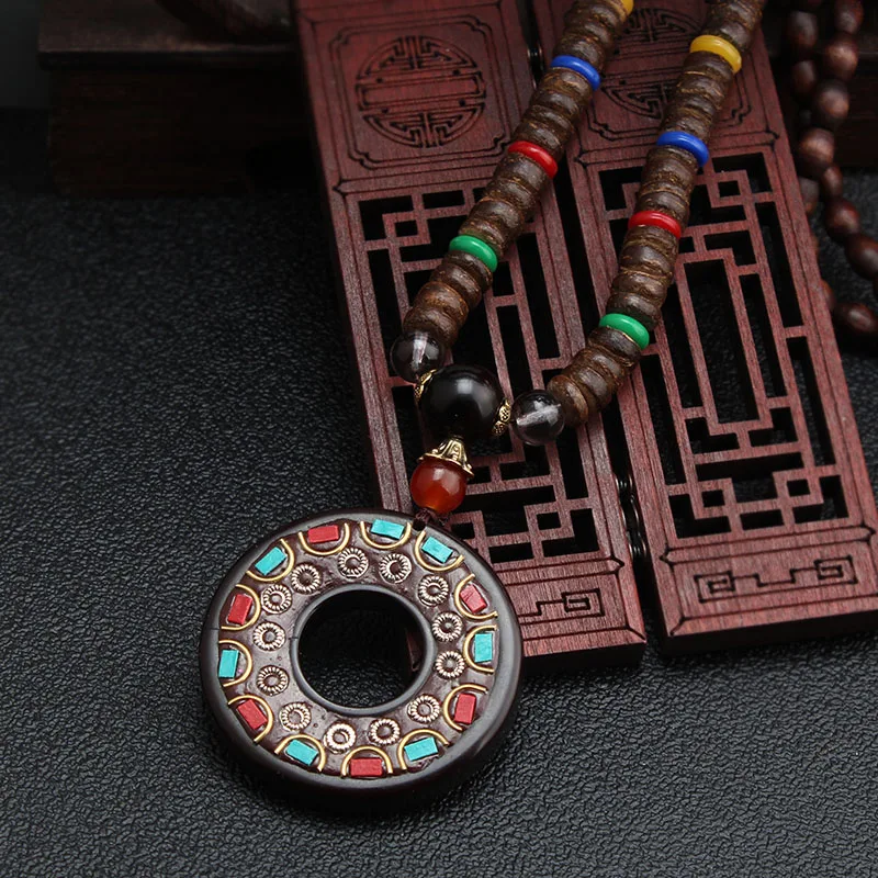 Винтажное этническое ожерелье ручной работы с круглыми буддийский непальский