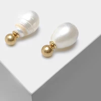 amorita boutique fashion pearl front and rear stud earrings