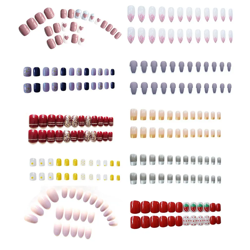 

French Style False Acrylic Nail Tips UV Gel Manicure DIY False Fake Nail Art Fingernail Full Nail Tips