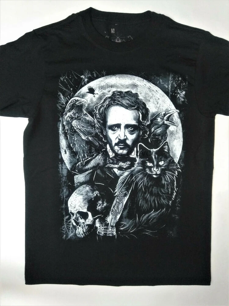 

Edgar Allan Poe T-Shirt Gothic Writer Raven Black Cat Annabel Lee Goth Dark