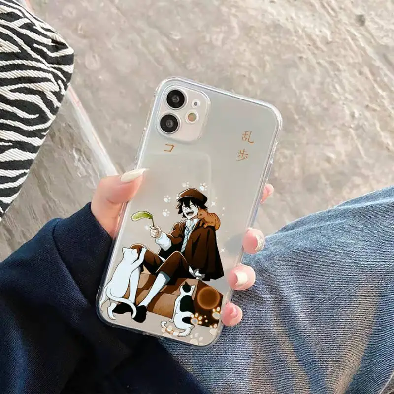 

Japan anime bungou stray Phone Case Transparent for Clear iPhone case 11 12 mini pro XS MAX 8 7 6 6S Plus X 5S SE 2020 XR