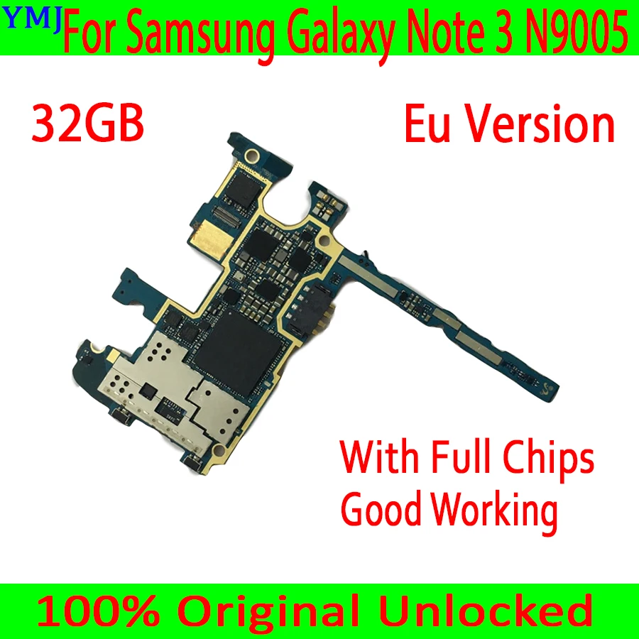 Оригинальная разблокированная материнская плата Samsung Galaxy Note 3 N9005 32 ГБ с системой