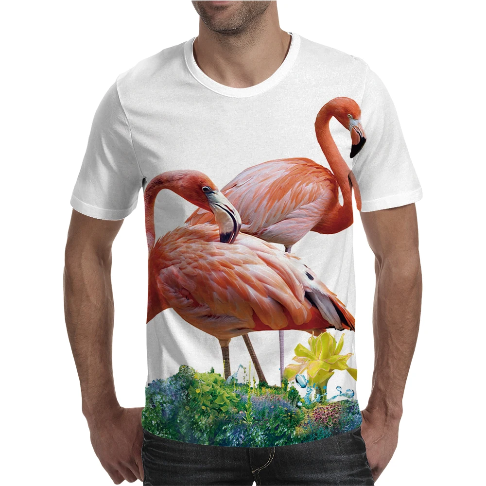 

SUMMER 2021 NEW 3D Short Sleeve Cute Eagle Print Men T-shirt Hip-hop Fashion Popular Breathable Tshirt 4XL Oversize Bird Clothes