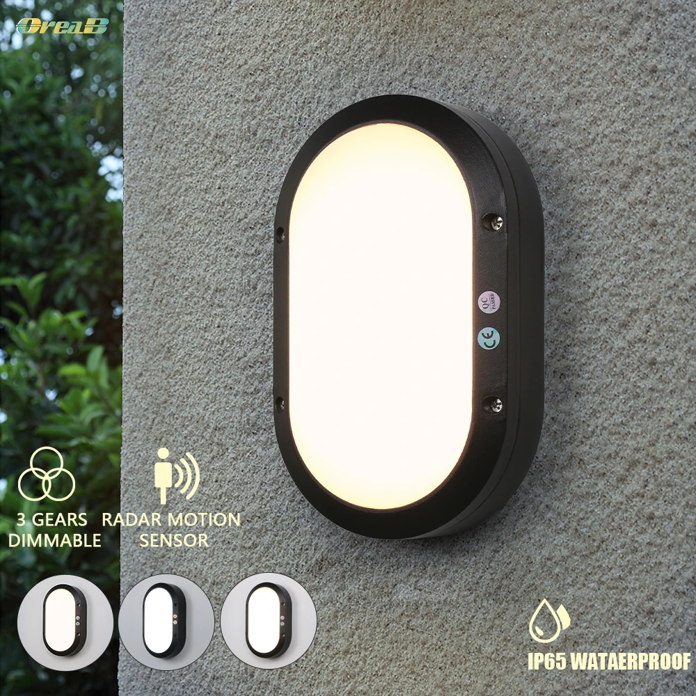 10 Вт 22 Led 800Lm садовый современный светодиодный наружный настенный светильник s бра светильник контроль радар Датчик движения настенный светильник