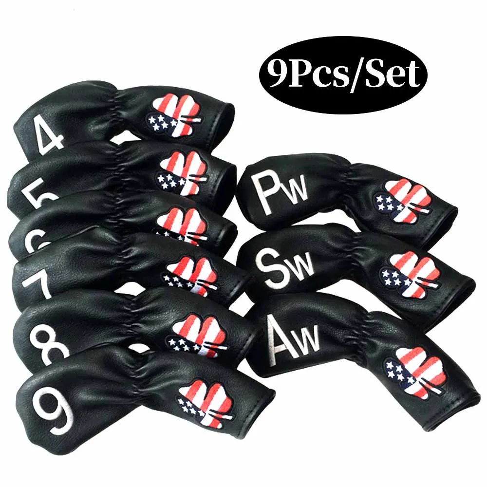 Чехол на голову для гольф клуба флаг США листья железная повязка шест наборы с