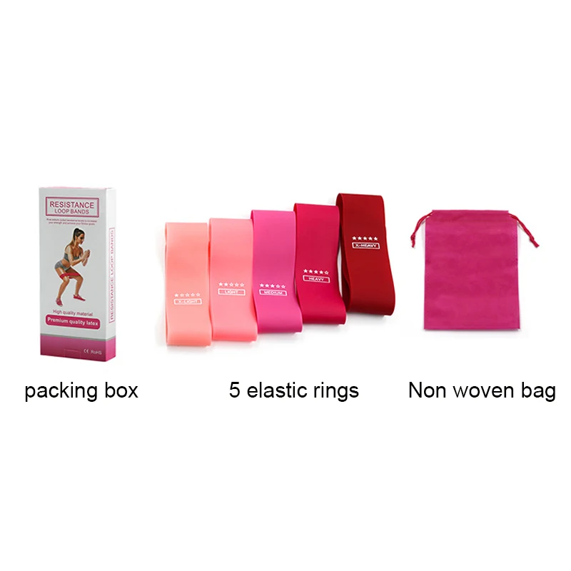 

5Pcs Fitness Elastic Resistance Bands Exercise Rubber Bands Training Workout Rubber Bands Sport Yoga Gym Strength Equipment