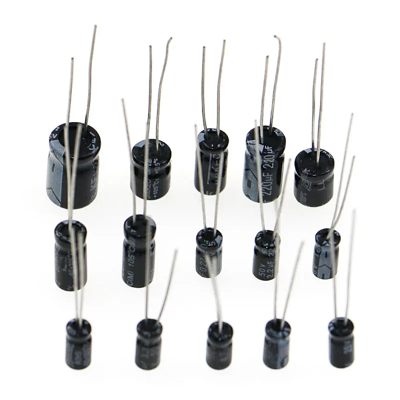 215 шт. набор смешанных электролитических конденсаторов 0 1 мкФ 330 Ф 15 значений с