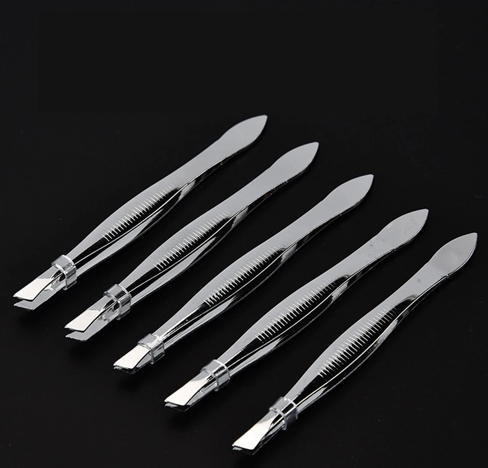Пинцет для бровей красота волос наклонный пульлер покрытие из нержавеющей стали