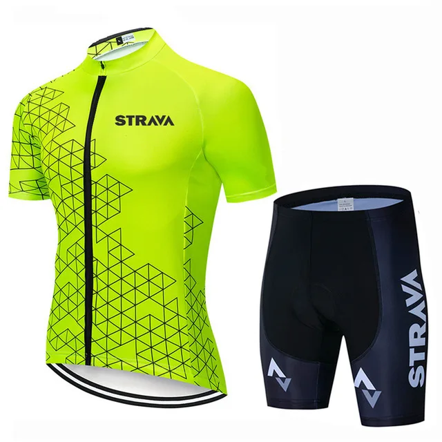 

2021 летняя дышащая одежда для мужчин STRAVA Велоспорт Джерси с коротким рукавом рубашка велосипедные шорты гелевые подушечки одежда для велосп...