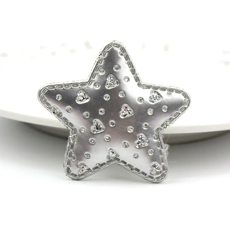 

25pcs/lot 5cm PU Fabric Star Padded Patches Appliques for Handmade DIY Kids Hair Clip Headwear Cake Topper Craft Accessories