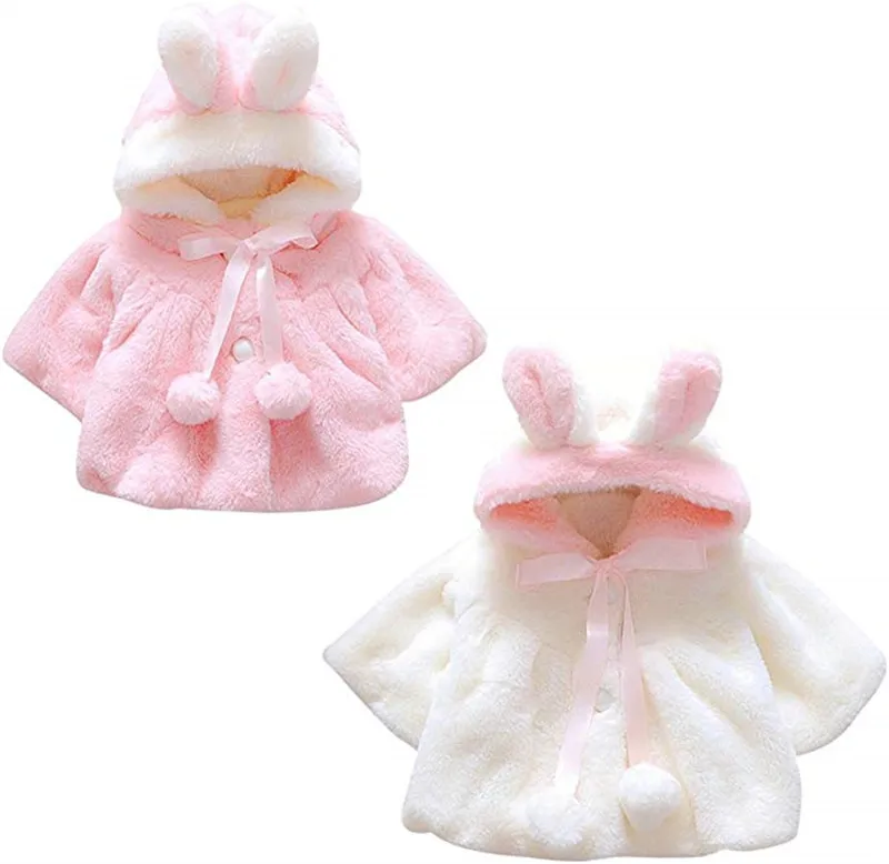 TOPATY Newborn Infant Baby Girl Faux Fur Warm Winter Hooded Cape Cloak Hoodie Coat Free Shipping |