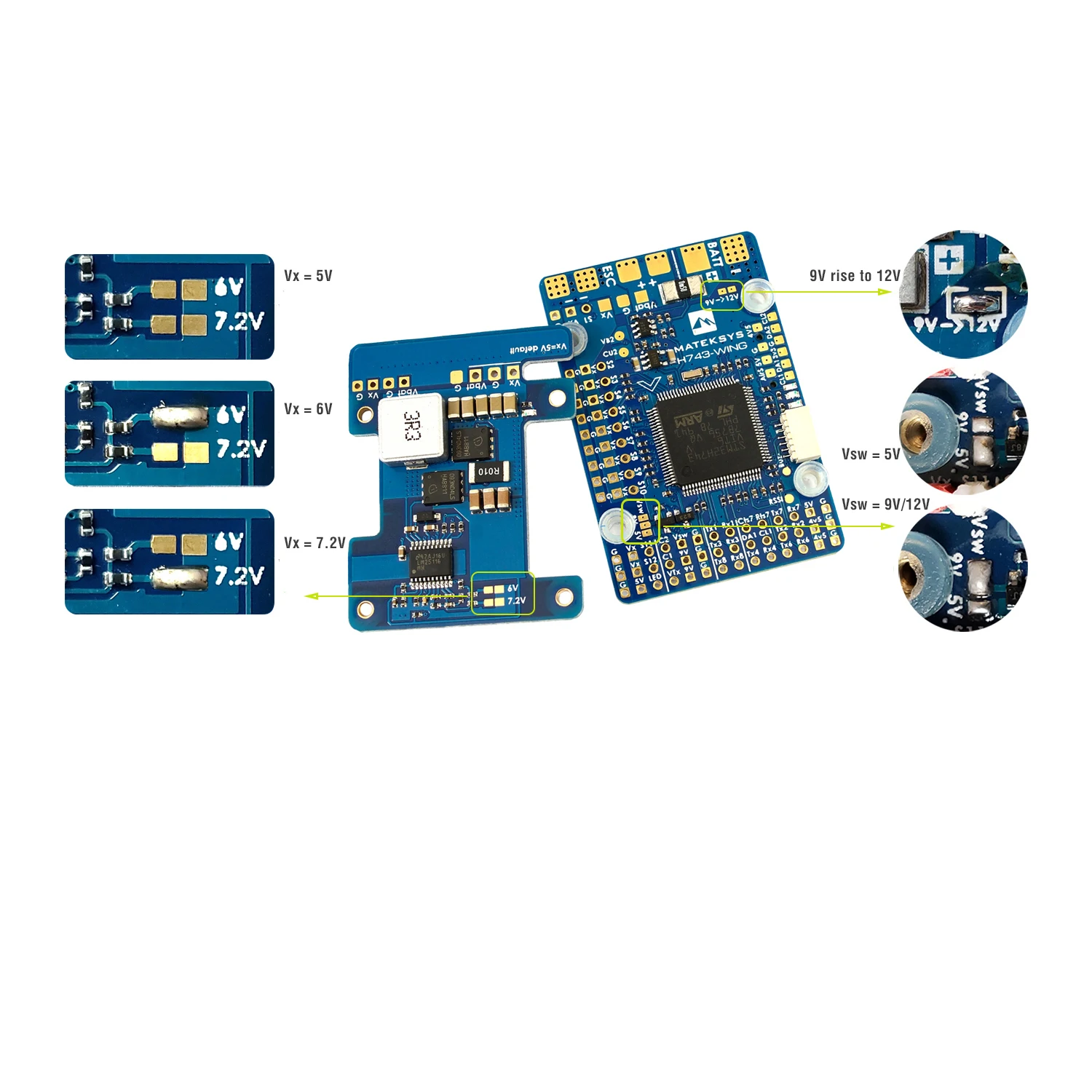 Matek H743-WING Flight Controller STM32H743VIT6 MPU6000 Barometer OSD Blackbox 3-8S FC for RC Airplane Fixed Wing | Игрушки и хобби