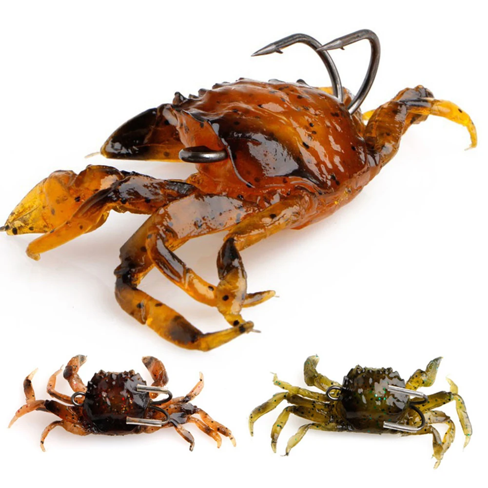 10 см морской 3D краб приманки бас Wrasse Cod Морской рыболовный крючок снасти приманка