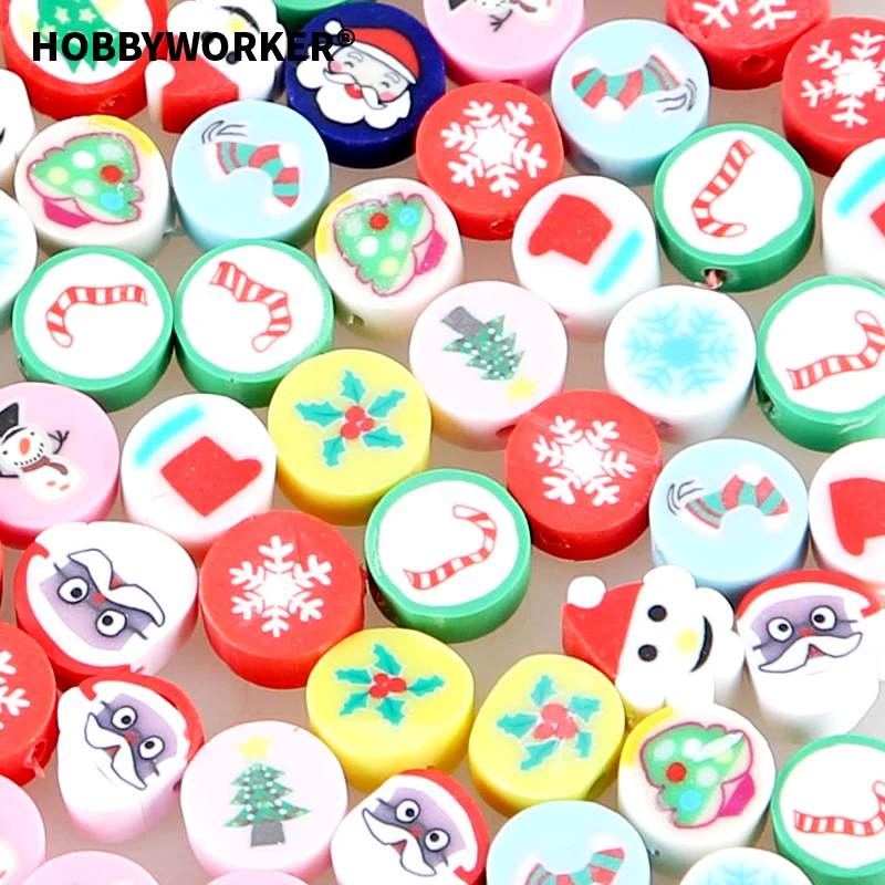 

Hobbyworker 10 мм Рождественская серия Смешанная глина россыпью бусины для DIY браслет ювелирные изделия аксессуары купить один получить один бесп...