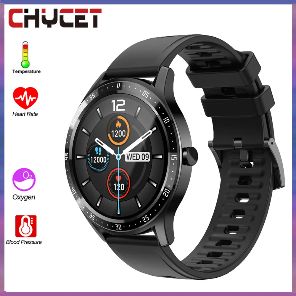 

CHYCET New Smart Watch Men for Blood Oxygen Monitor Blood Pressure IP67 1.28 Full Touch Multi-sport Modes for Android IOS