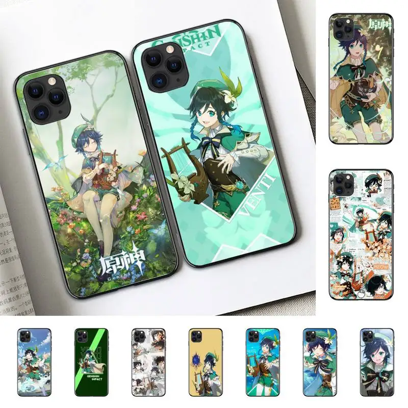 

Game Genshin Impact Venti Cute Phone Case for iphone 13 11 12 pro XS MAX 8 7 6 6S Plus X 5S SE 2020 XR case
