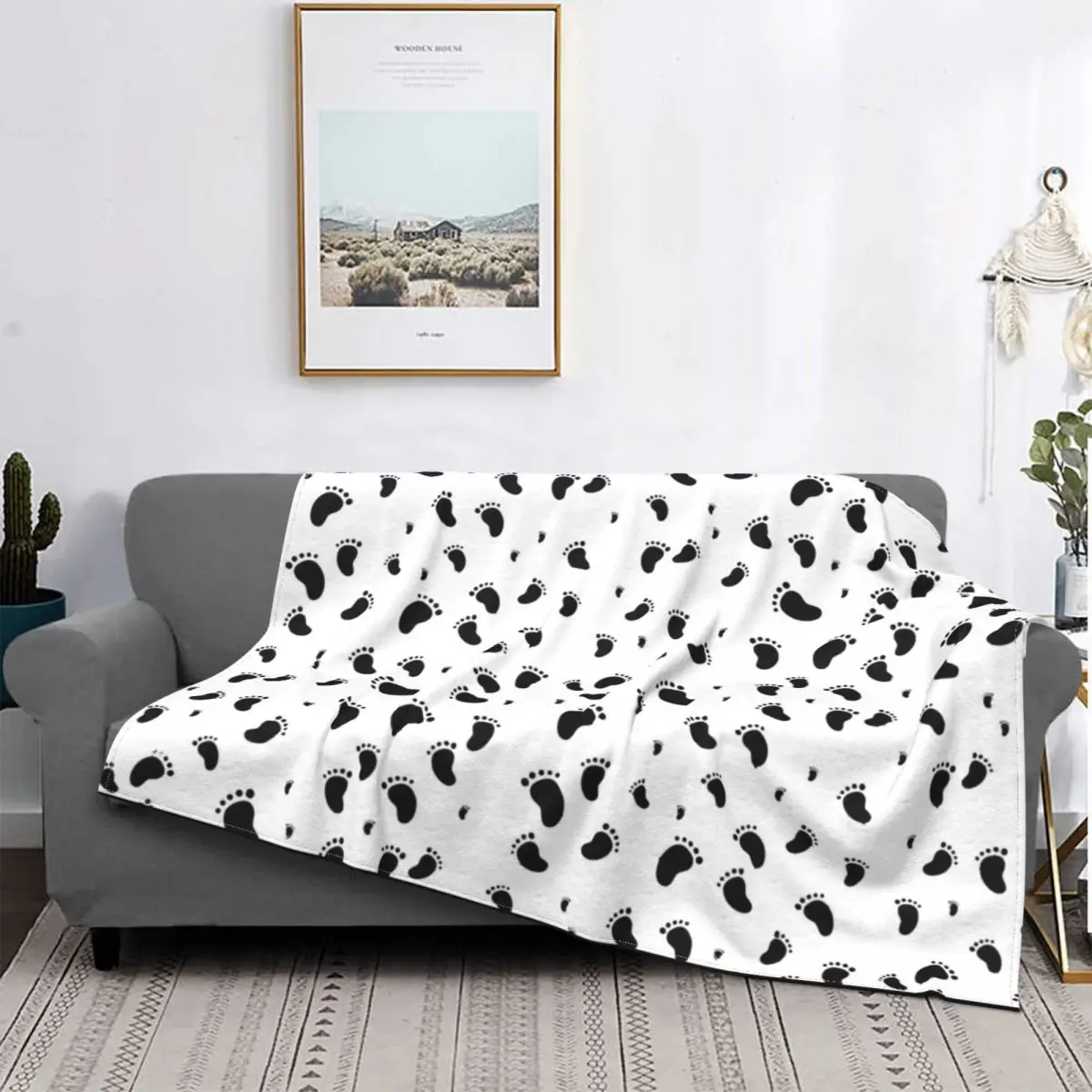 

Одеяло с отпечатком ног, плюшевое толстое супермягкое Фланелевое флисовое покрывало с отпечатком ног, покрывало для дивана, покрывало, офис...