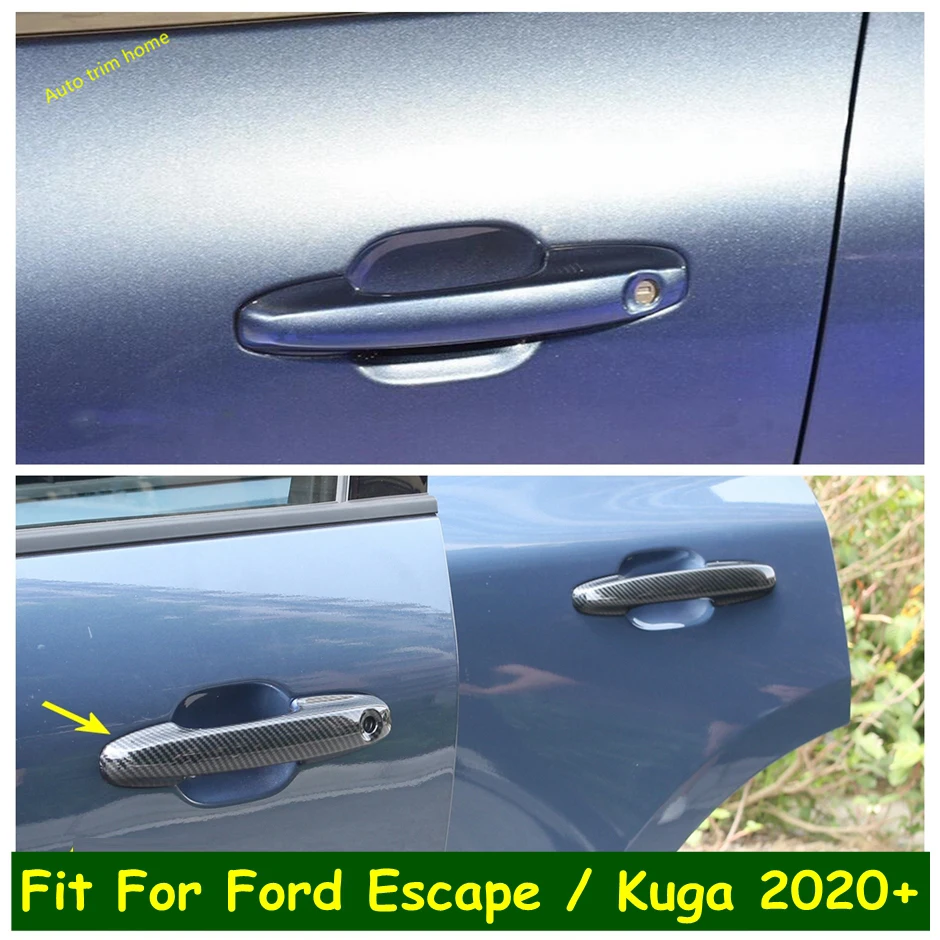 

Lapetus Side Door Handle Protection Cap Cover Trim Auto Accessories For Ford Escape / Kuga 2020 2021 ABS Carbon Fiber / Chrome