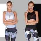 Лоскутный сетчатый Женский комплект для йоги, спортивный костюм, спортивная одежда, одежда для фитнеса, одежда для спортзала, спортивная одежда для женщин, спортивная одежда для спортзала, фитнеса