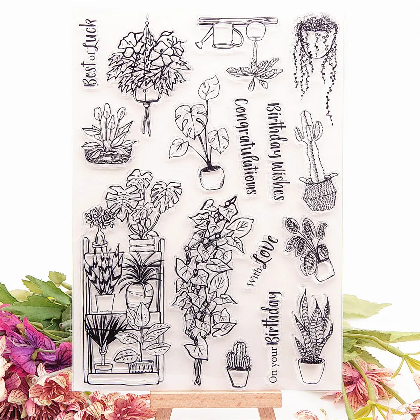 

15x21cm flowers transparent seal clear stamps silicone seal TPR roller stamps DIY scrapbook album / card production Cutting dies