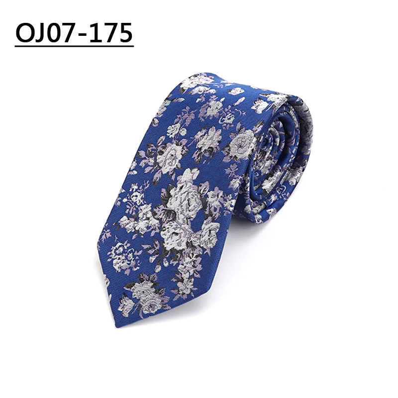 OJ07-175 YISHLINE Factory 7 см галстуки Красный Синий плед для мужчин Свадебная вечеринка рубашка костюм жениха Длинный Галстук полиэстер Шелковый жаккард - Цвет: OJ07-175