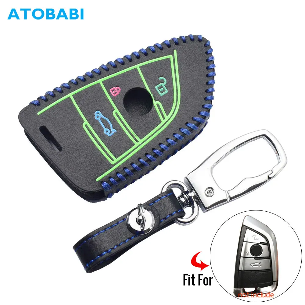 Светящийся чехол для автомобильного ключа из искусственной кожи BMW X1 X5 X5M X6 X6M 2/7