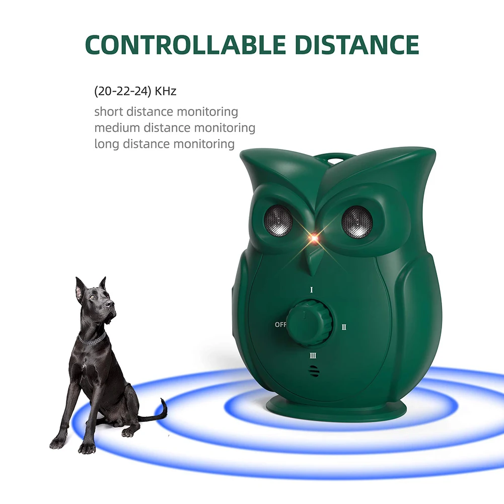 

Ultrasonic Stopper Bark Dog Repeller Owl Shape Pet Training Stop Barking Anti Noise Device Stopper Deterrent Tools Pet Supplies