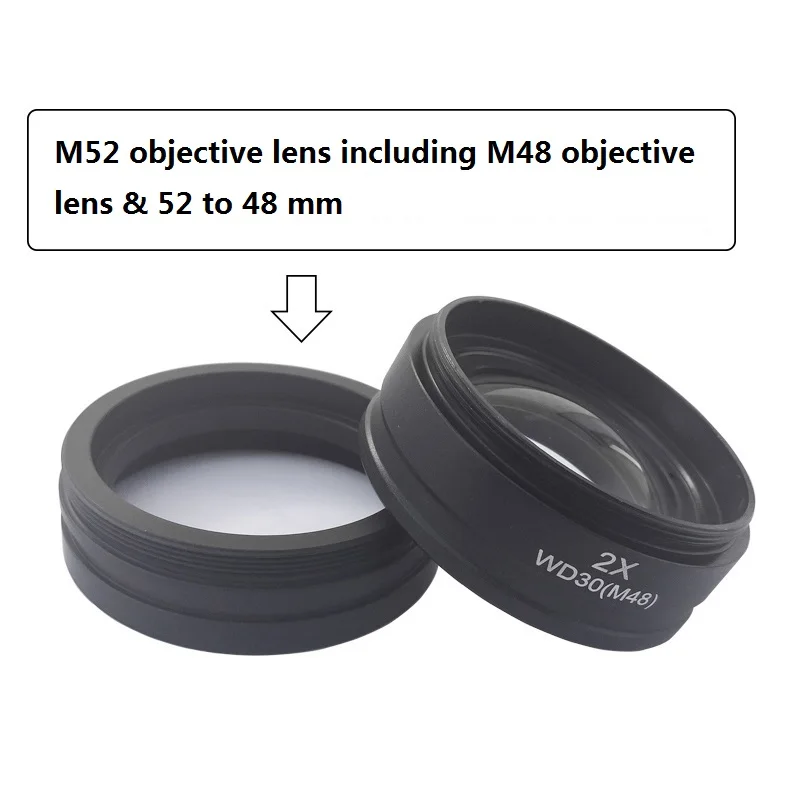 Линза Барлоу 0 5x 2X объектив микроскоп вспомогательная линза объектива Монтажная