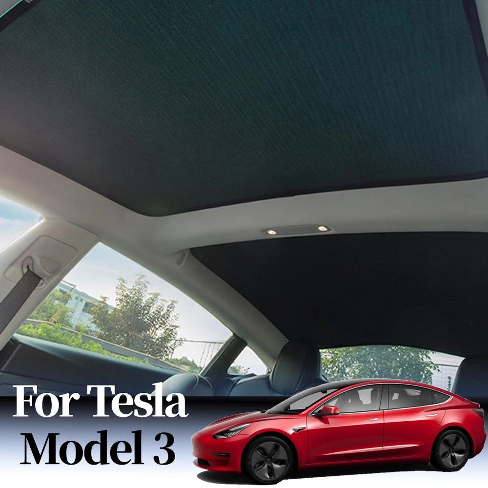 

For Tesla Model 3 2019-2020 Sunroof Sunshade Removable Block Light Windshield Curtain Heat Isolation Darken Mesh Sun Protector