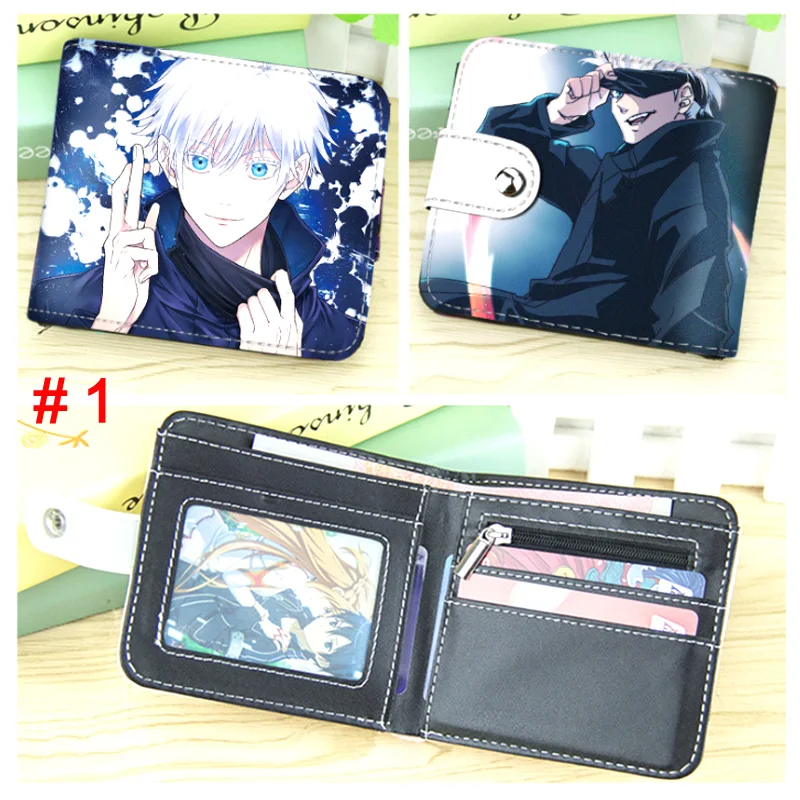 

Anime Jujutsu Kaisen Itadori Yuji Fushiguro Megumi Short Button Wallet Cartoon Folding Zipper Purse Coin Bag