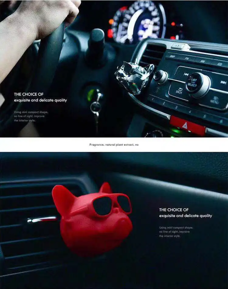 

Creative Bulldog Air Freshener Car Perfume Car Decoration Auto Geur Clip Bulldog Fragrance Scent Parfum Voiture Car Diffuser
