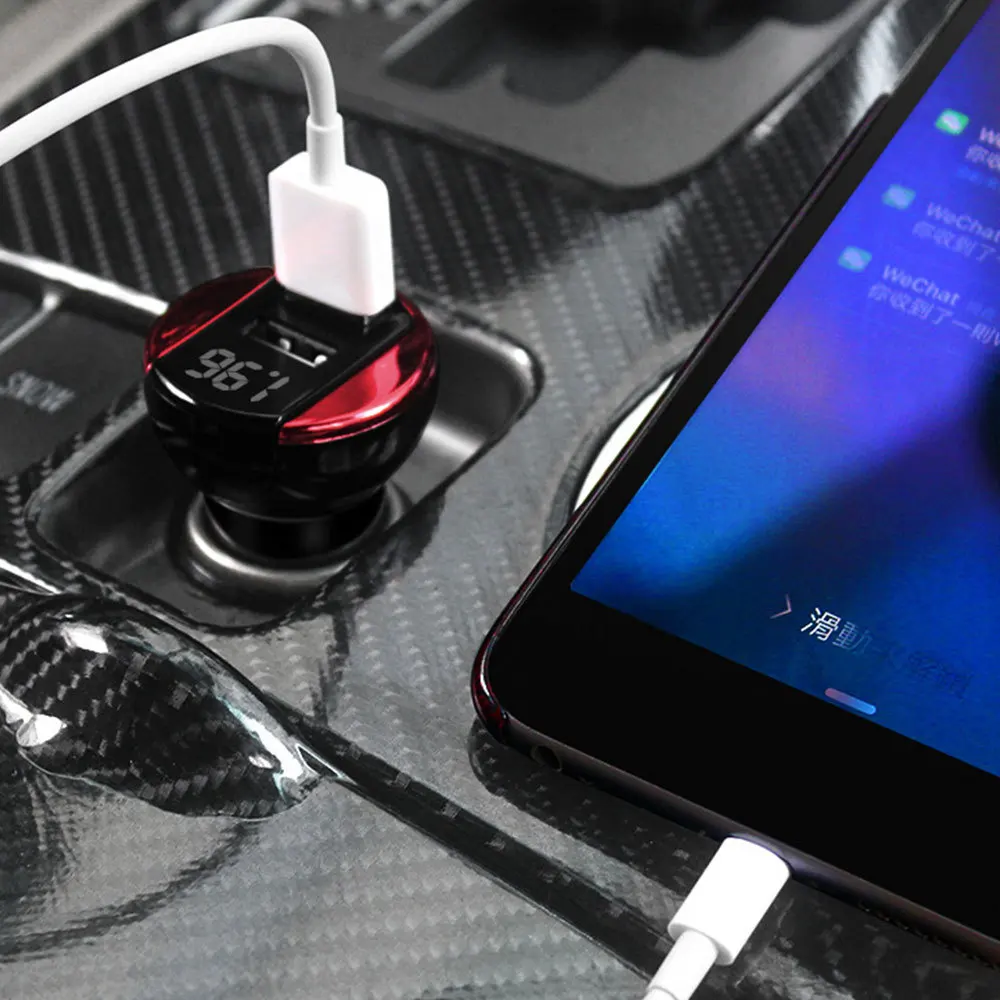Автомобильное зарядное устройство с двумя USB портами 5 В 2 4 А|Кабели адаптеры и
