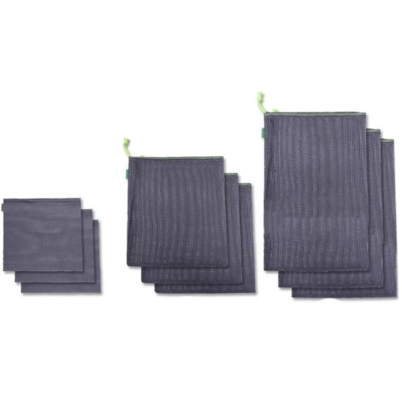 

Многоразовые продуктовые сумки, сетчатые продуктовые сумки для покупок, набор органических экологически чистых моющихся сумок для хранени...