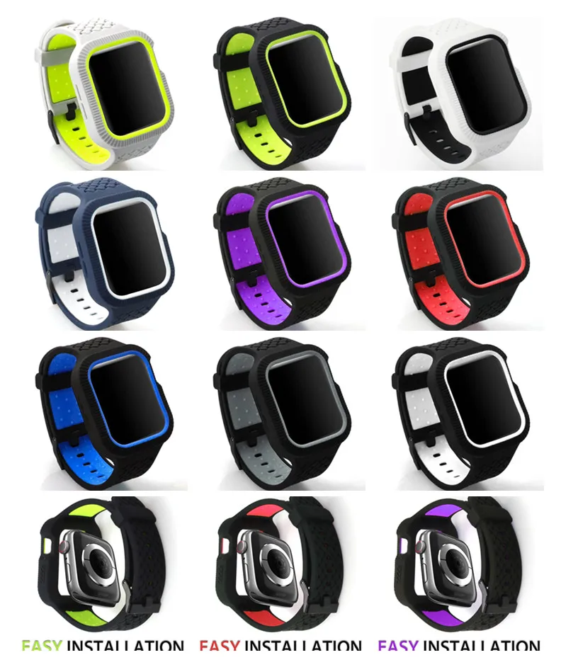 Чехол+ ремешок для часов Apple watch band 44 мм/40 мм iWatch band 42 мм 38 мм тканый силиконовый ремешок для часов Браслет Apple watch 5 4 3 21 40
