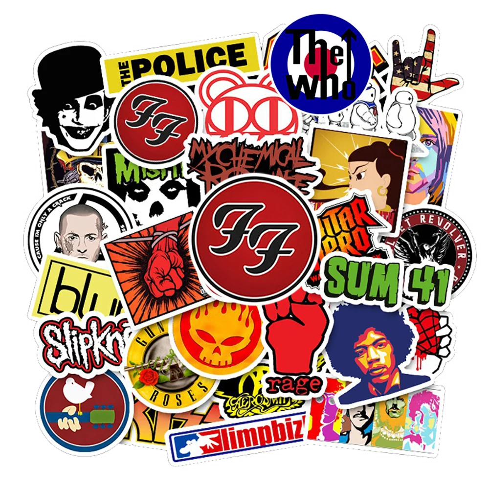 10/30/50PCS Rock Band Music Punk Graffiti Stickers Guitar Skateboard Laptop Luggage Motorcycle DIY Decal Classic Toy | Игрушки и хобби