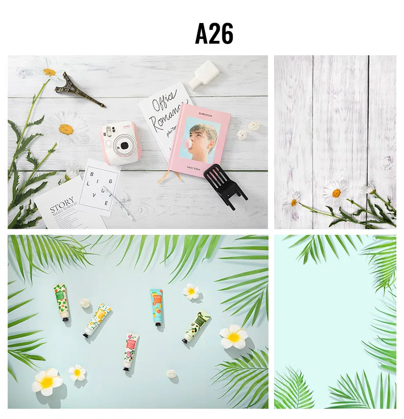INS 57X87cm Vintage Marble Wood Grain Photo Background Paper Double-Sided Pattern Surface Waterproof Photography Props Studio