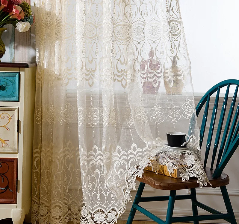 Оконные европейские занавески s для гостиной Полиэстеровая занавеска с вышивкой
