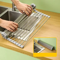 foldable dish drying rack drainer self drain tray folding sink kitchen organizer and storage home kitchen accessories supplies