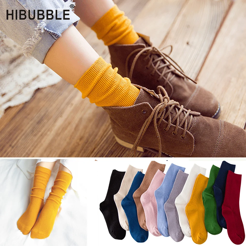 Хлопковые носки женские модные длинные на осень и зиму мягкие Skarpetki забавные