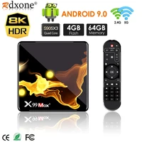 x99 max smart tv box android 9 0 amlogic s905x3 quad core 4gb ram 32gb 64gb wifi 1000m bt 8k video set top box media player