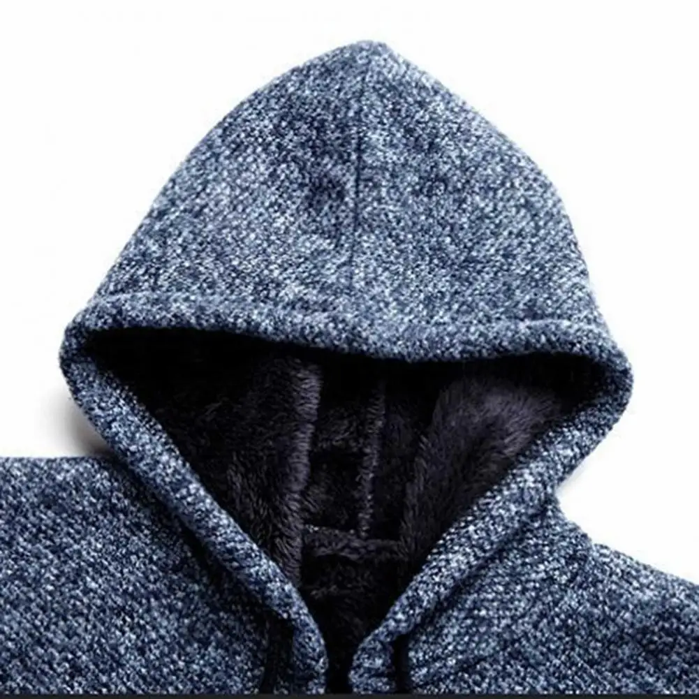 

2021 Autumn Winter Men's Sweater Coat Plush Liner Sweater Jackets Men Zipper Thick Coat Warm Casual Cardigan