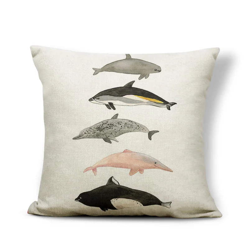 Простая океанская животная Подушка КИТ Осьминог череп наволочка с мультяшным