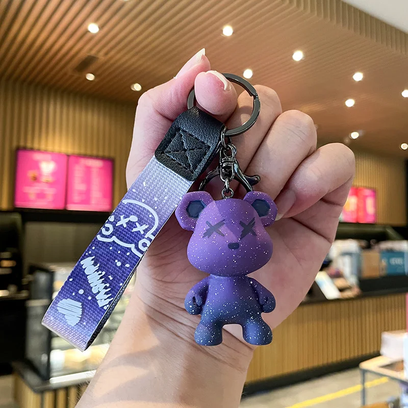 Little Bear Doll Keychain Cartoon Car Pendant Cute Couple kawaii Backpack Ornaments Girl Decoration Small Gifts keychains girls